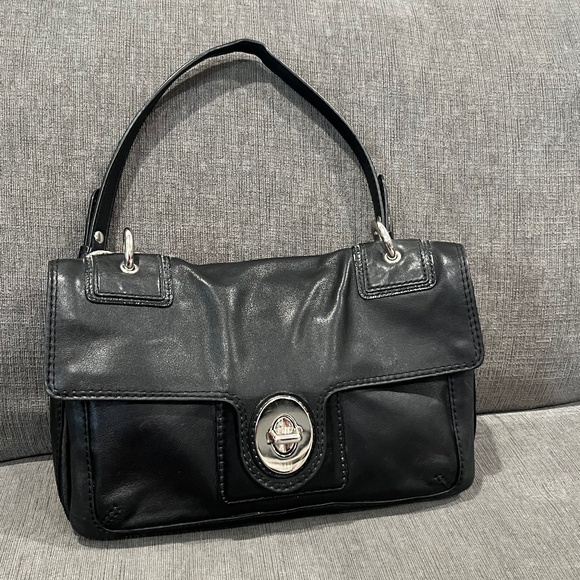 Vintage Coach Black Leather Shoulder Bag - Picture 1 of 13